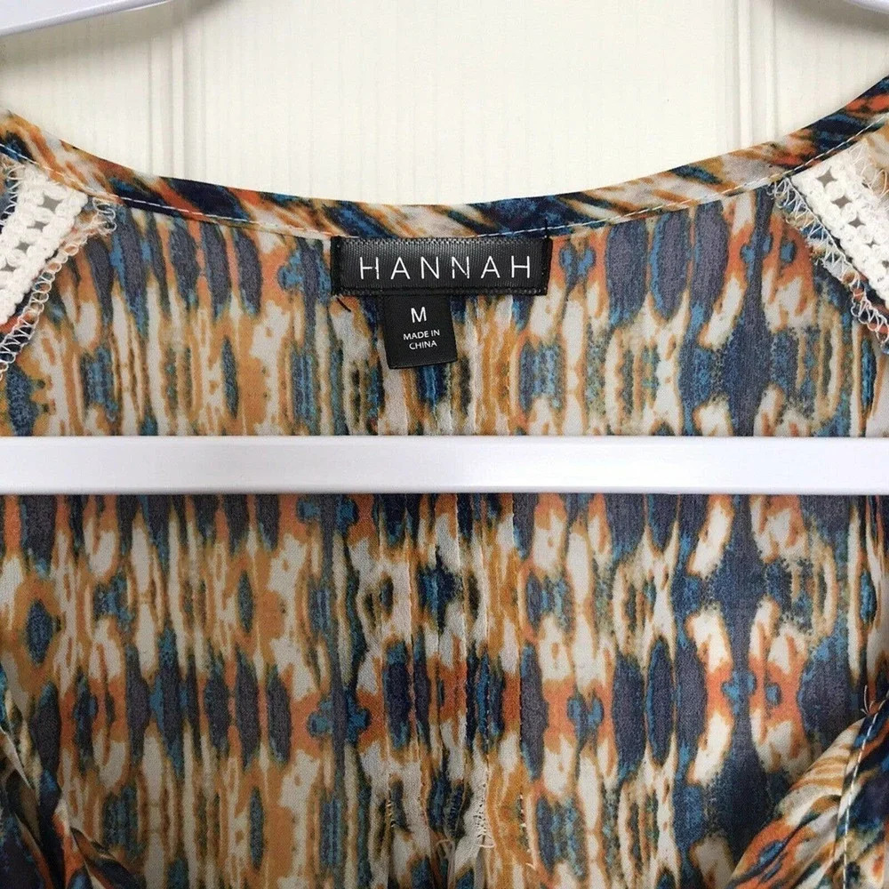 Hannah Semi Sheer Tassel‎ Top Size Medium - Picture 3 of 5